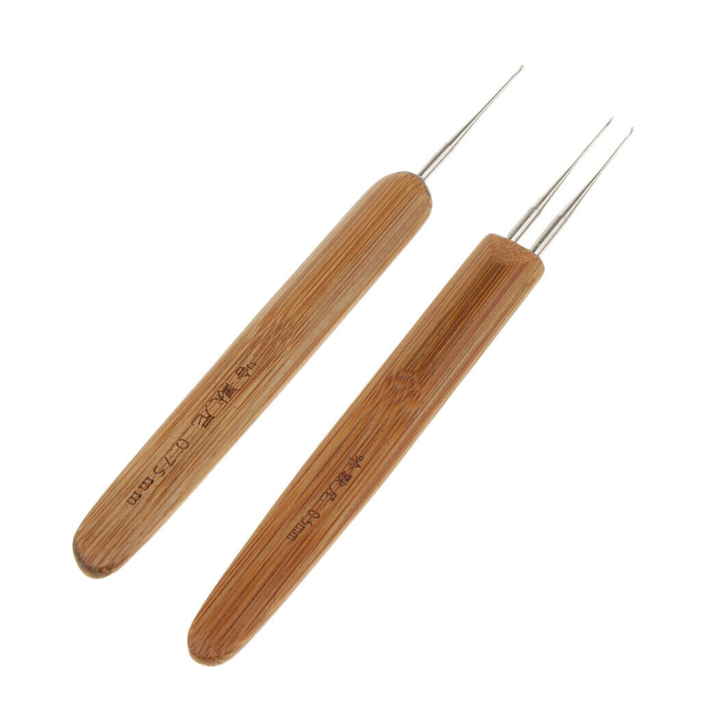 4 Pieces/set Bamboo Hair Weaving Crochet Needles Hooks Dreadlock Tool