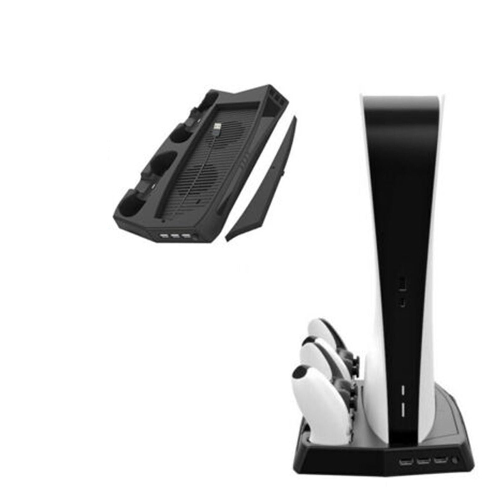 For PS5 DE/UHD Game Console Charging Stand Cooling Fan Disc Storage Rack Dock