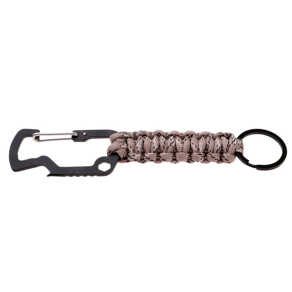3x Outdoor Molle Paracord Keychain Belt Clip Parachute Rope Buckle Camping