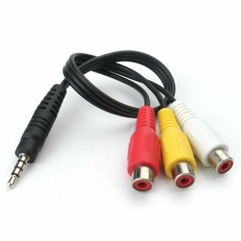 3.5mm For AUX Male Plug to 3RCA Female Cable AV Composite Stereo Audio Adapter