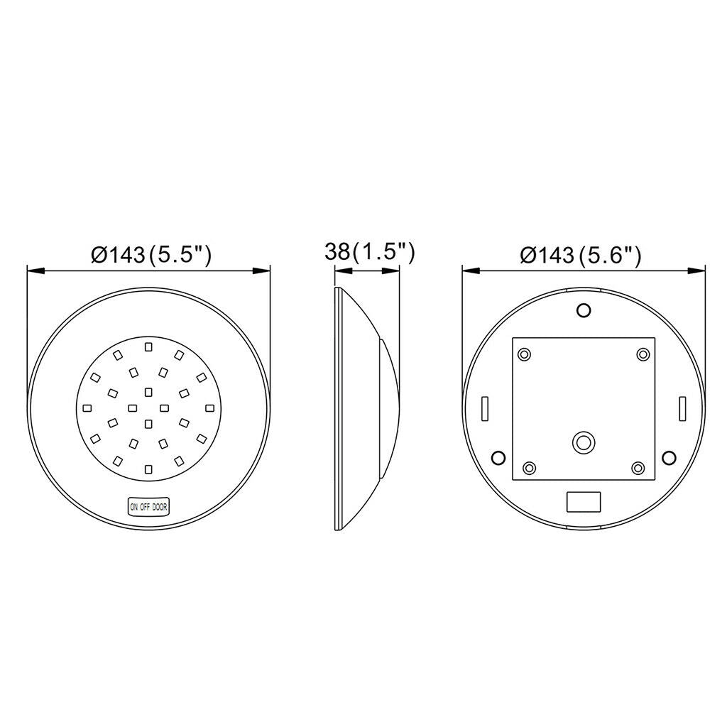 LED Ceiling Light 12V Recessed Cabinet Lights Interior Lighting Van Yacht