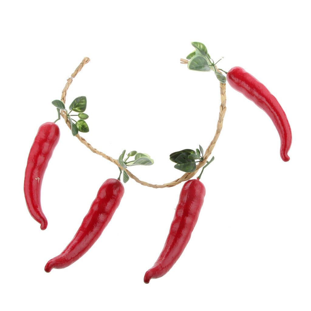 Chili Pepper Photography Props Restaurant Home Decoration 4pcs / String