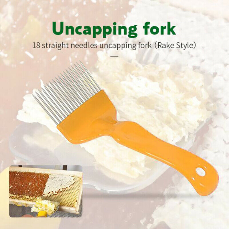21 Pin Straight Needles Uncapping Forks Stainless Steel Honey Rake Shovel.l8