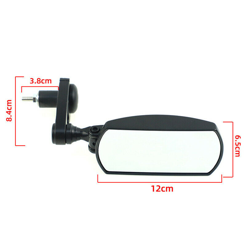 Aluminum Alloy Motorcycle Bicycle Rear View Side Bar End Mirrors Foldable Black