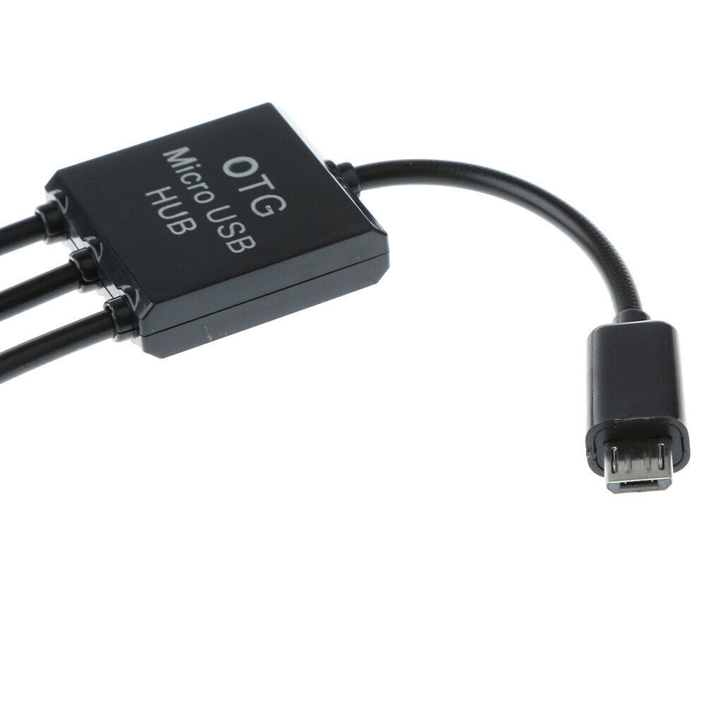3in1 Micro USB OTG Hub Host Extension Adapter Cable For Phone Tablet