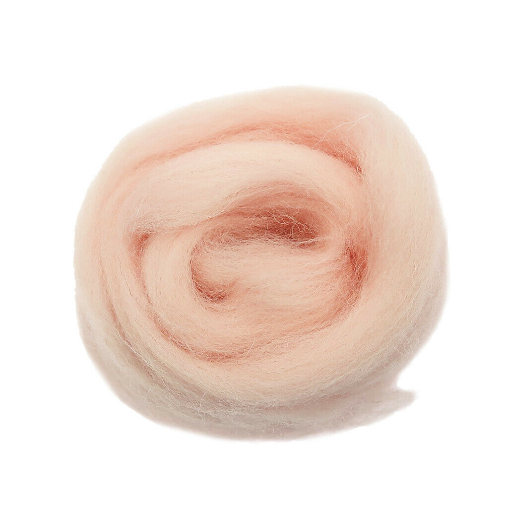 2 Packs Handmade Soft Wool Roving for Needle Felting DIY 10g Light Pink