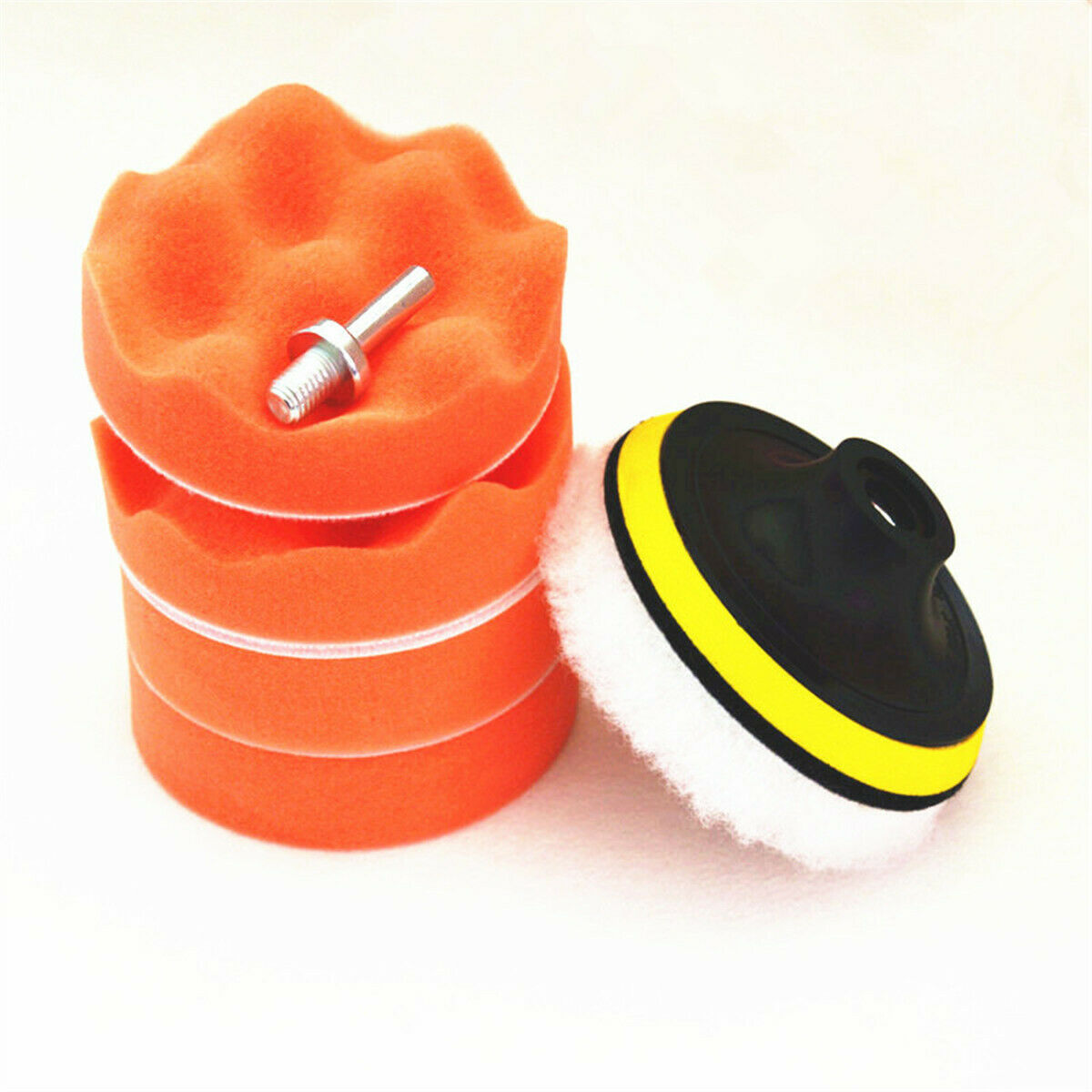 7pcs 4 Inch Polishing Waxing Pad Sponge Buff Buffing Kit Set Car Polisher Tools