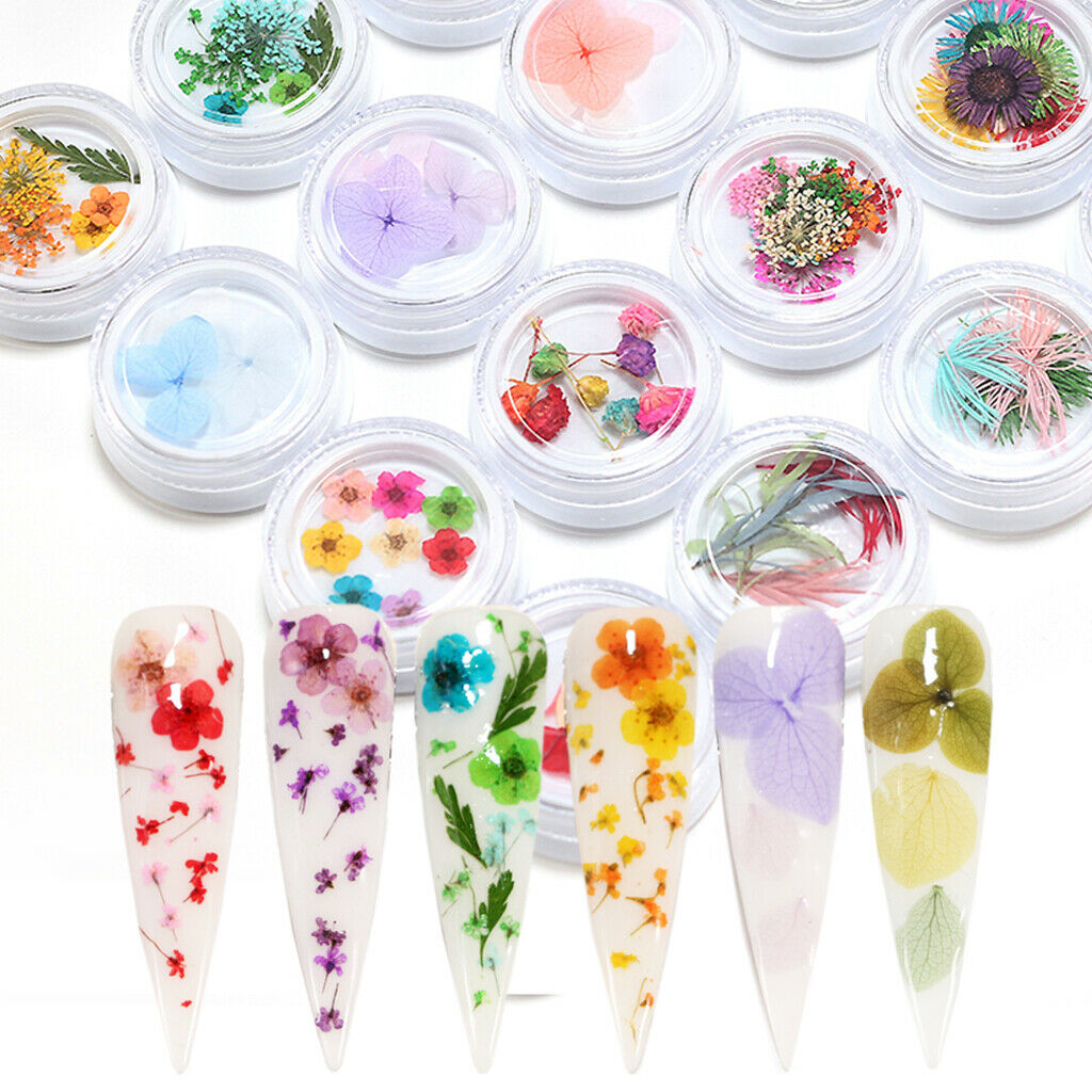 Dried Flowers Nail Art Manicure Tools For Acrylic Uv Gel Tips Decoration 9