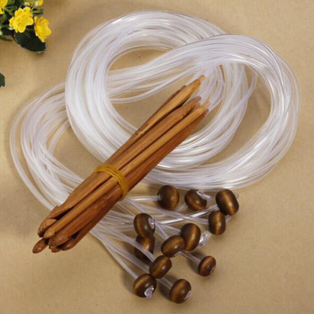 1.2m 48" 12 Different Sizes/Set Tunisian Carbonized Bamboo Needle Crochet Hook B