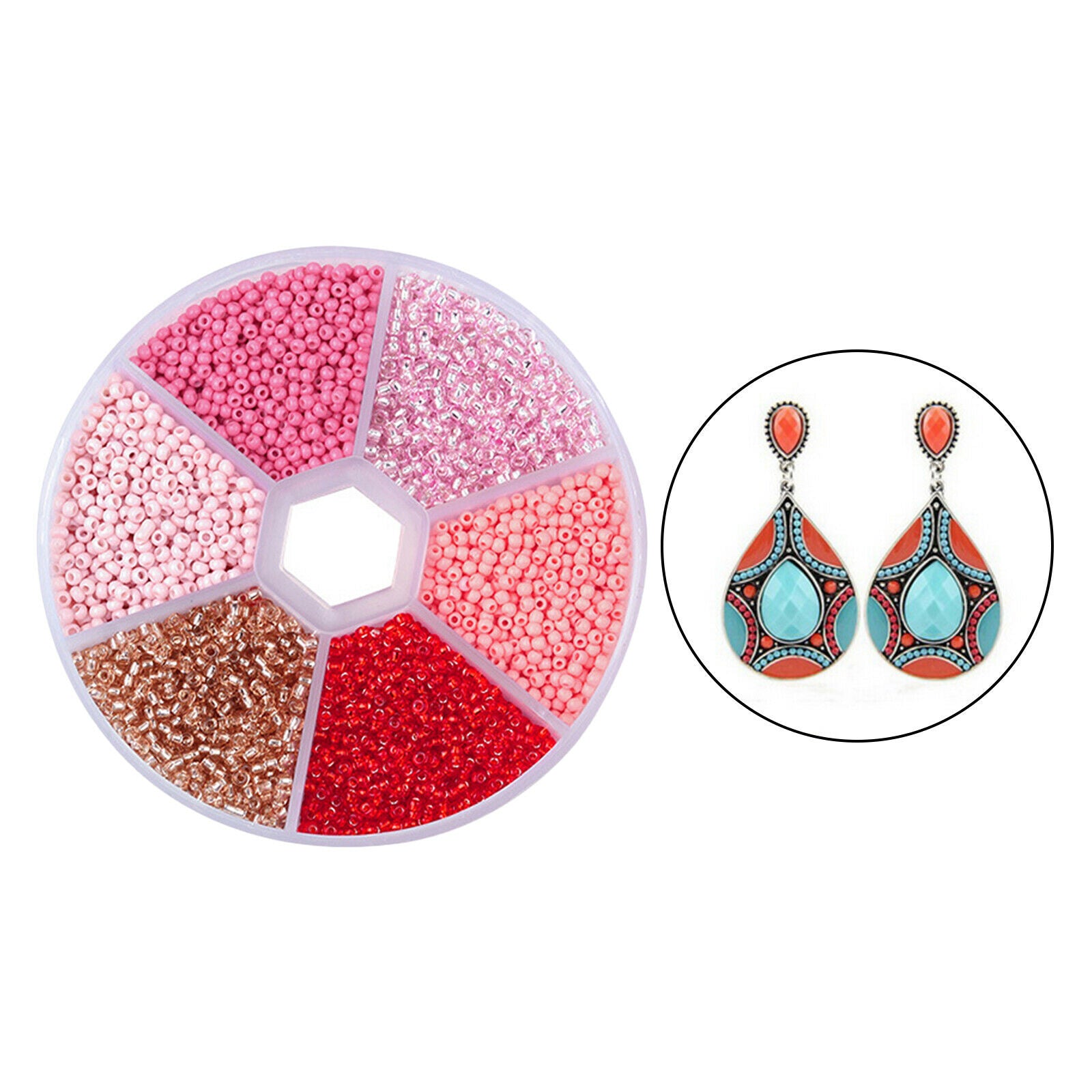 5700Pcs 2mm Loose Spacer Beads Spacers DIY Supplies Necklace Red Series