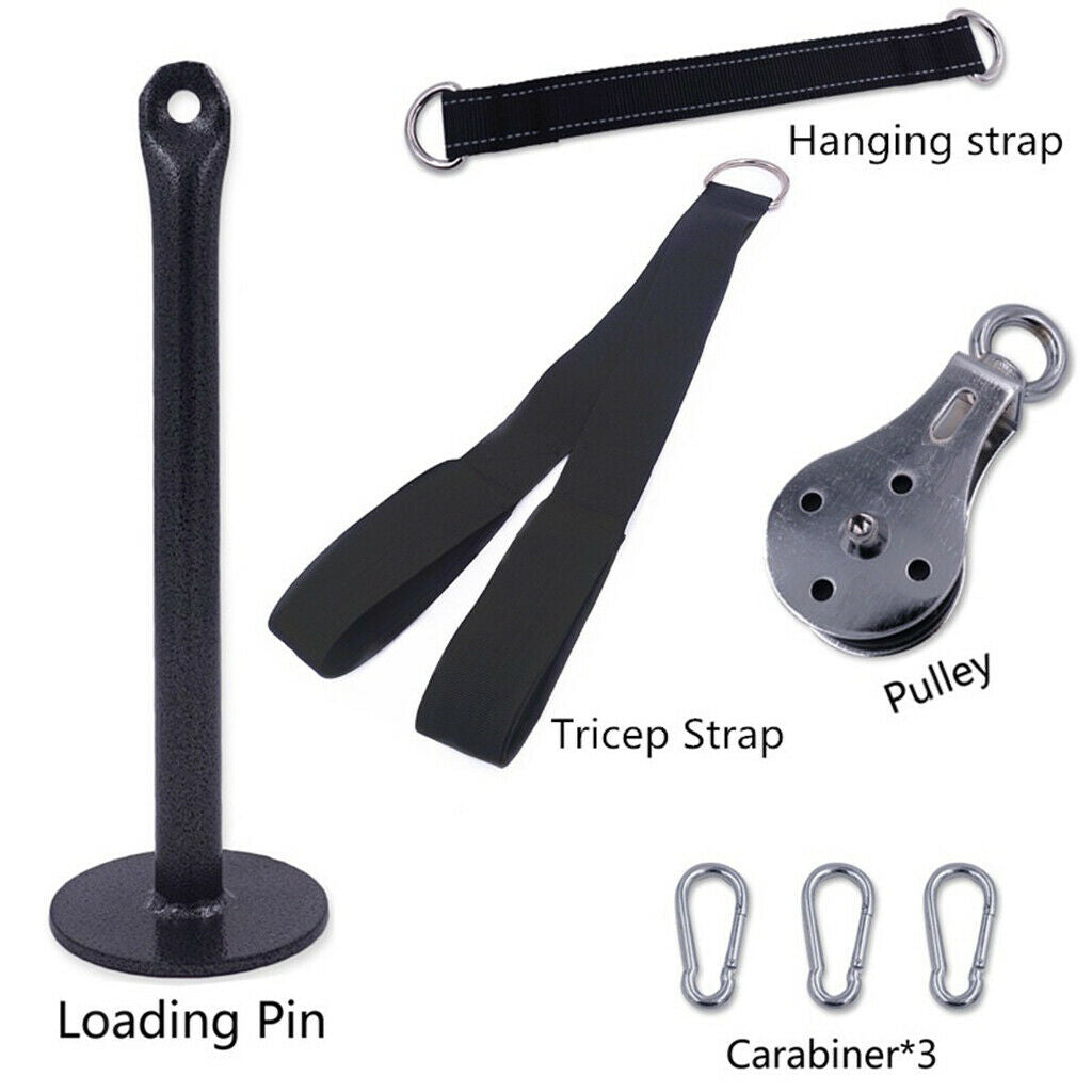 Fitness Pulley Cable System DIY Home Loading Pin Fittings Exercise Set Up