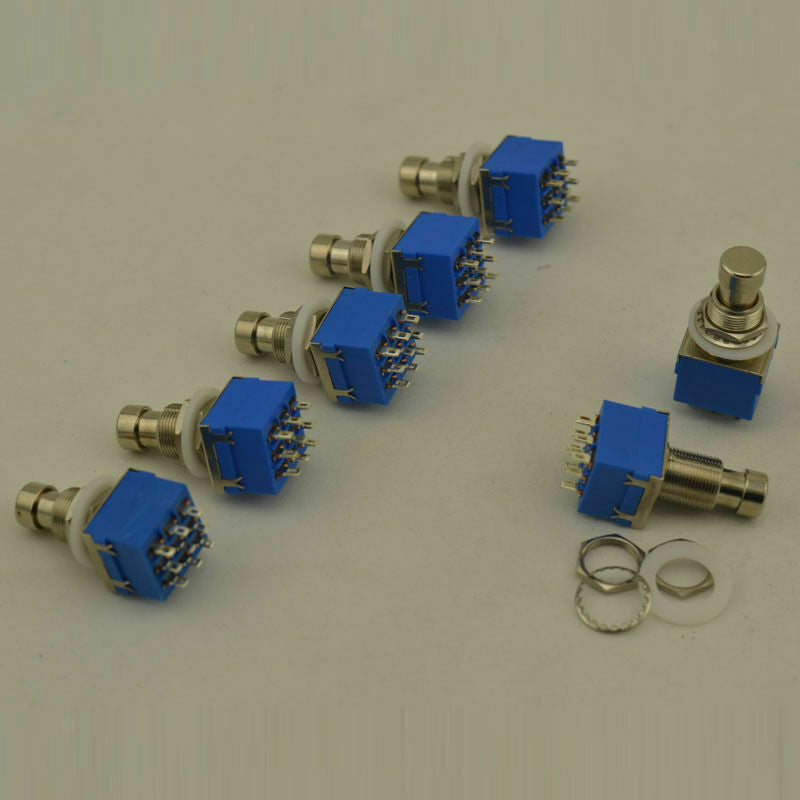 10pcs 9-pin Electric Bass Guitar Effects Stomp Switch Footswitch Blue