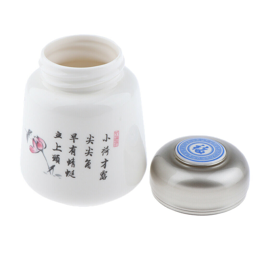Leakproof Empty Ceramic Powder Makeup Pot Honey Tea Tin Bottle Containers White