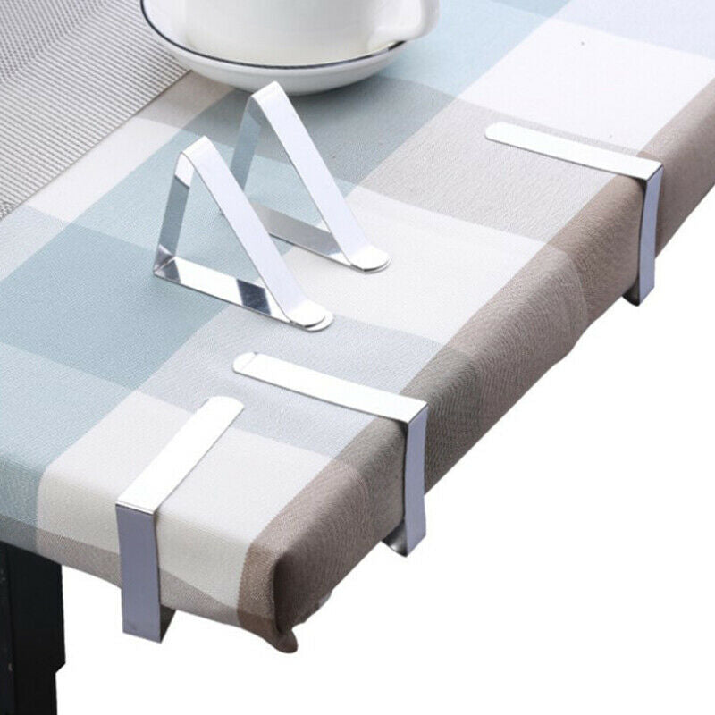 4pcs Stainless Steel Tablecloth Tables Cover Clip Holder Cloth Clam.l8
