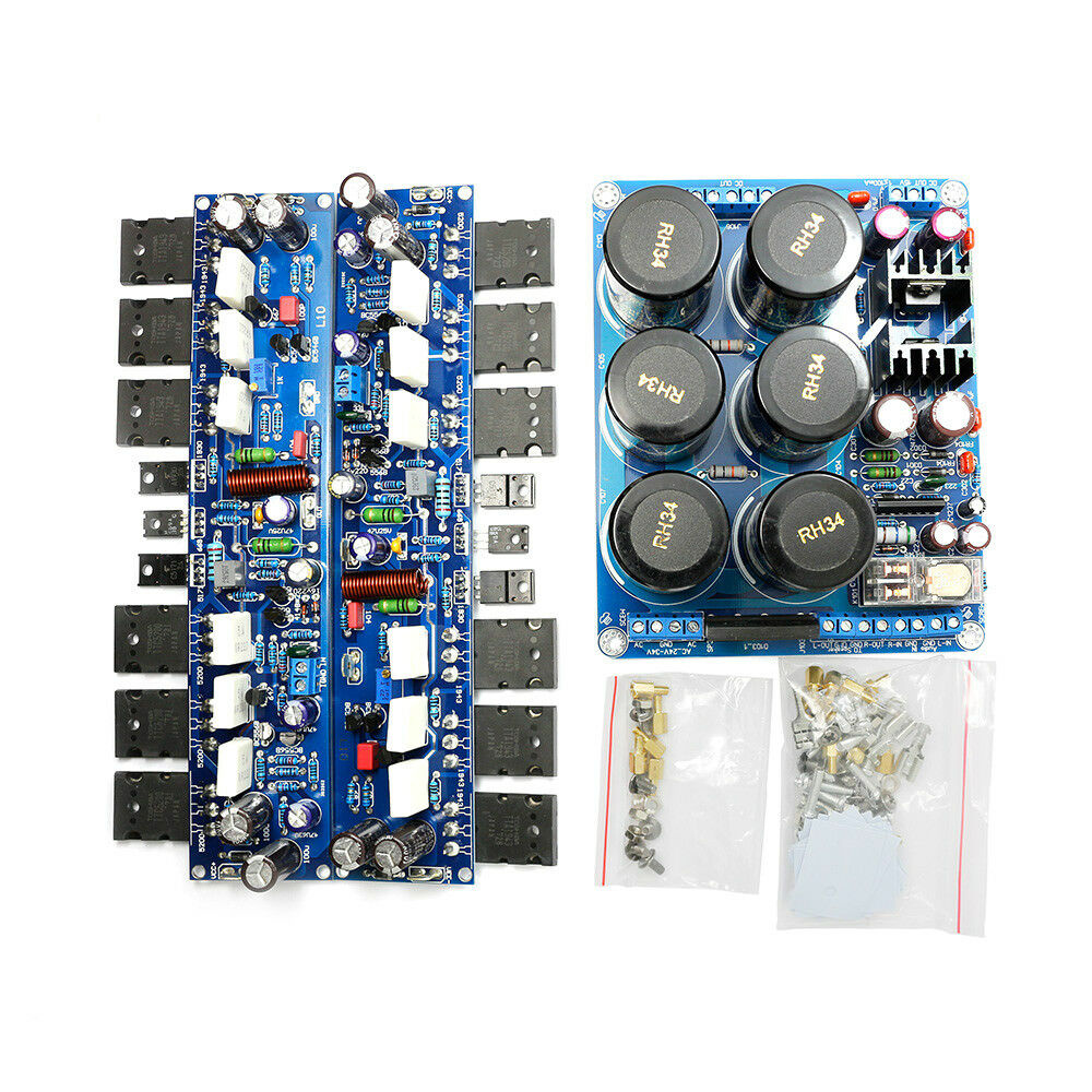 Assembled Stereo L10 Amplifier 50Wx2 + Protection Power Supply Board DC +-50V