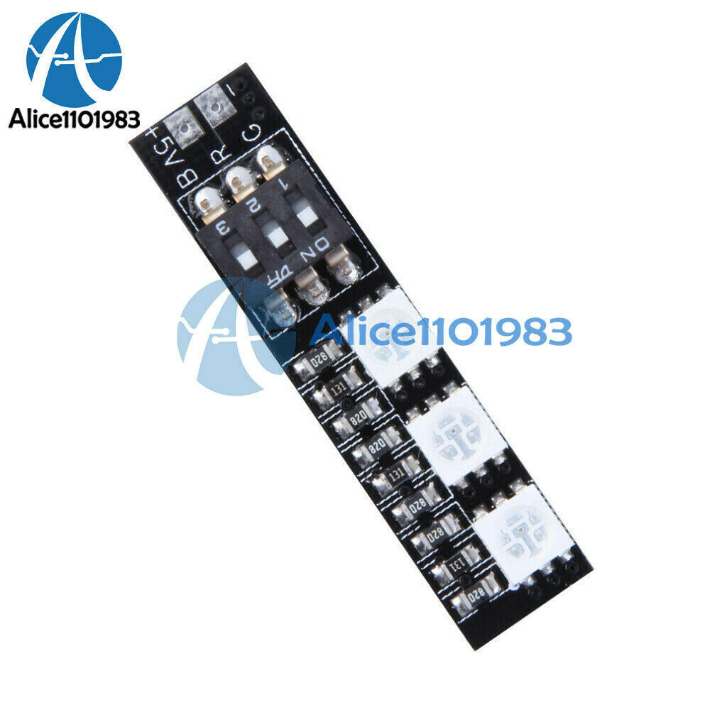 4PCS 3-LED RGB 5050 Light Lamp Board 5V 3S 4S 7 Colors Switch for RC QAV250 FPV