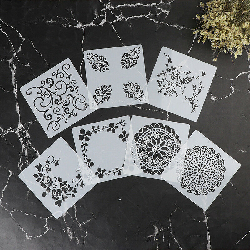 7pcs Craft Scrapbooking Embossing Template Diy Wall Painting Layering Ste.l8