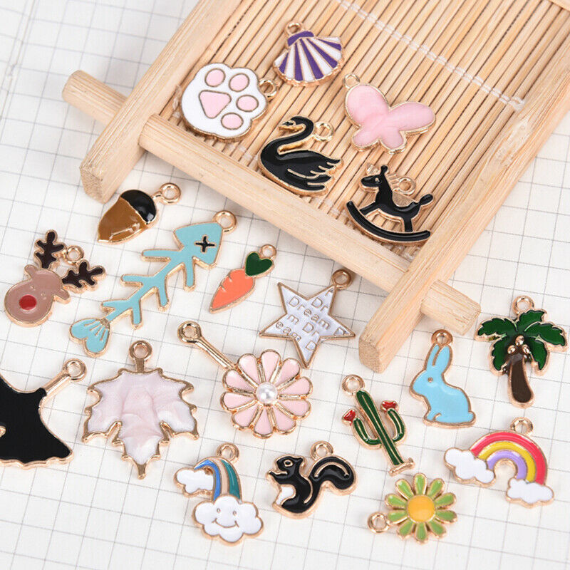 20pcs Bulk Lots Mixed Enamel Charms Pendant DIY Jewelry Making Findings lcJ Fx