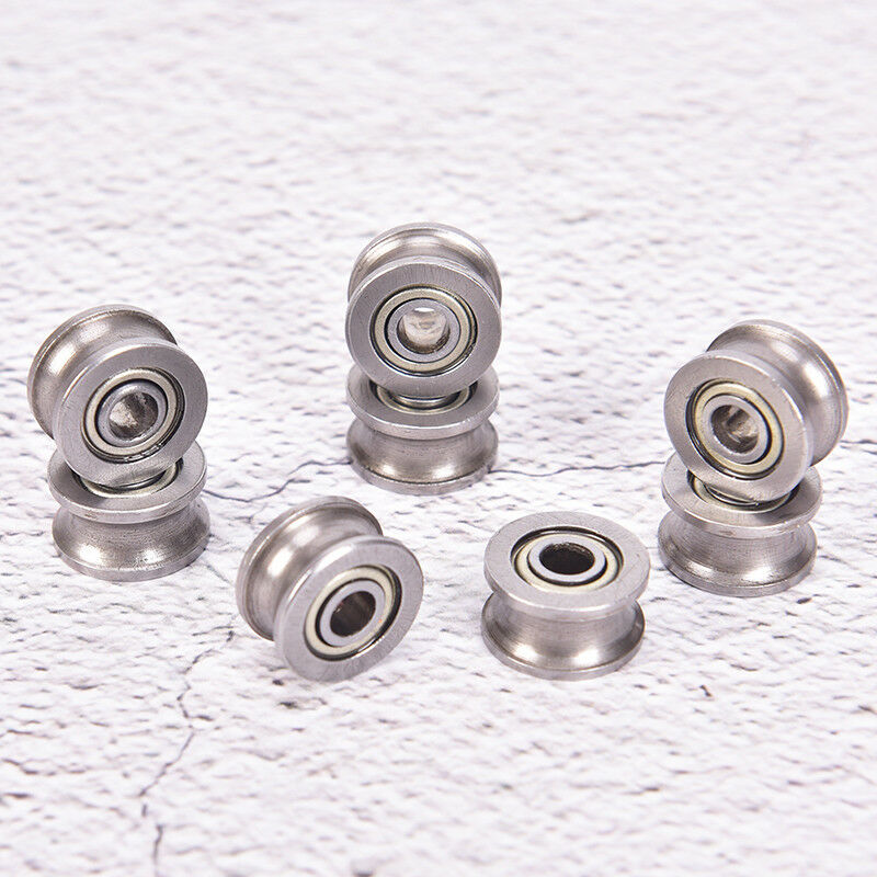 10pc U624ZZ U groove ball bearing guide pulley for rail track linear 4*1 .l8