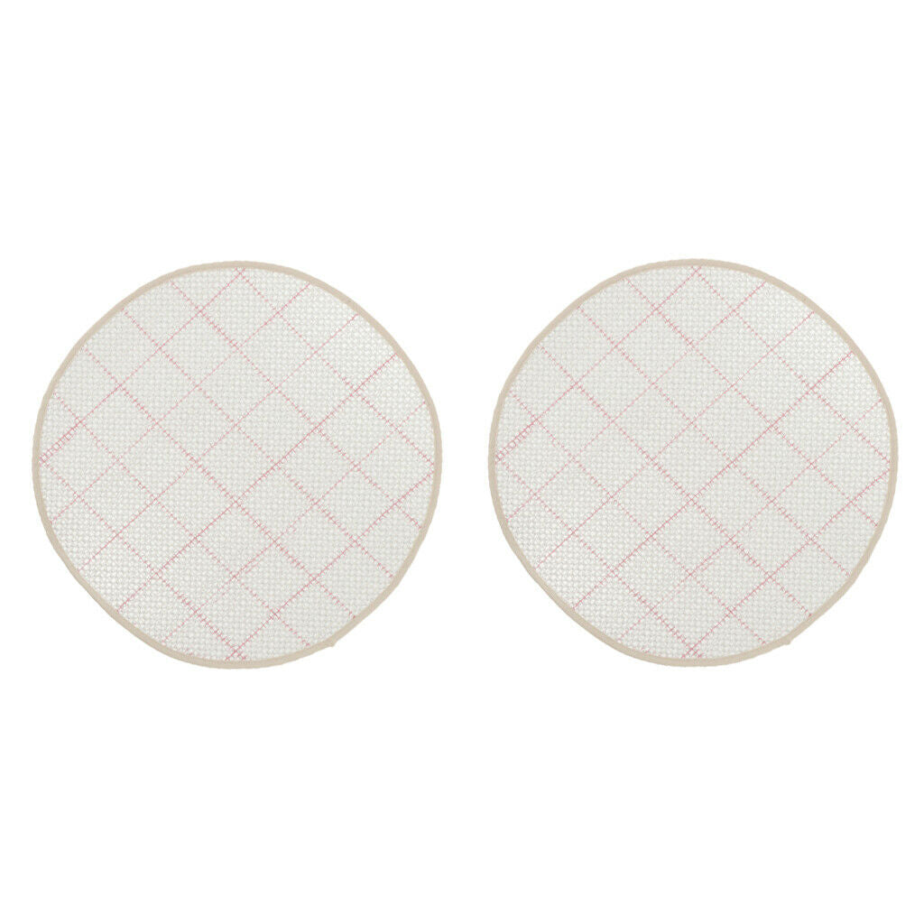 2x White Round Blank Latch Hook Rug Canvas Craft Home Orament 45cm/18in