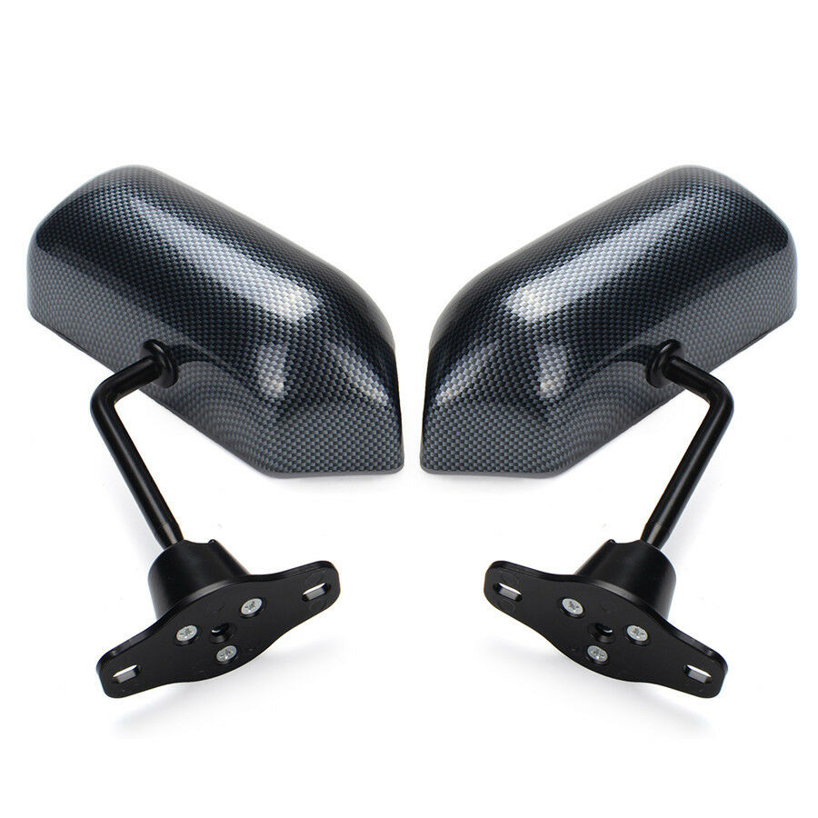 2x F1 Style Carbon Fiber Auto Car Side Rear View Mirrors Adjustable Wide Angle