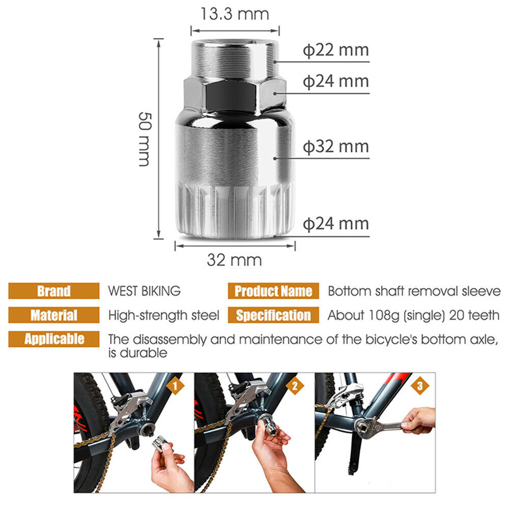 Bike Repair Tool Kit Cycle Crank Chain Cutter Extractor Bracket Freewheel Puller