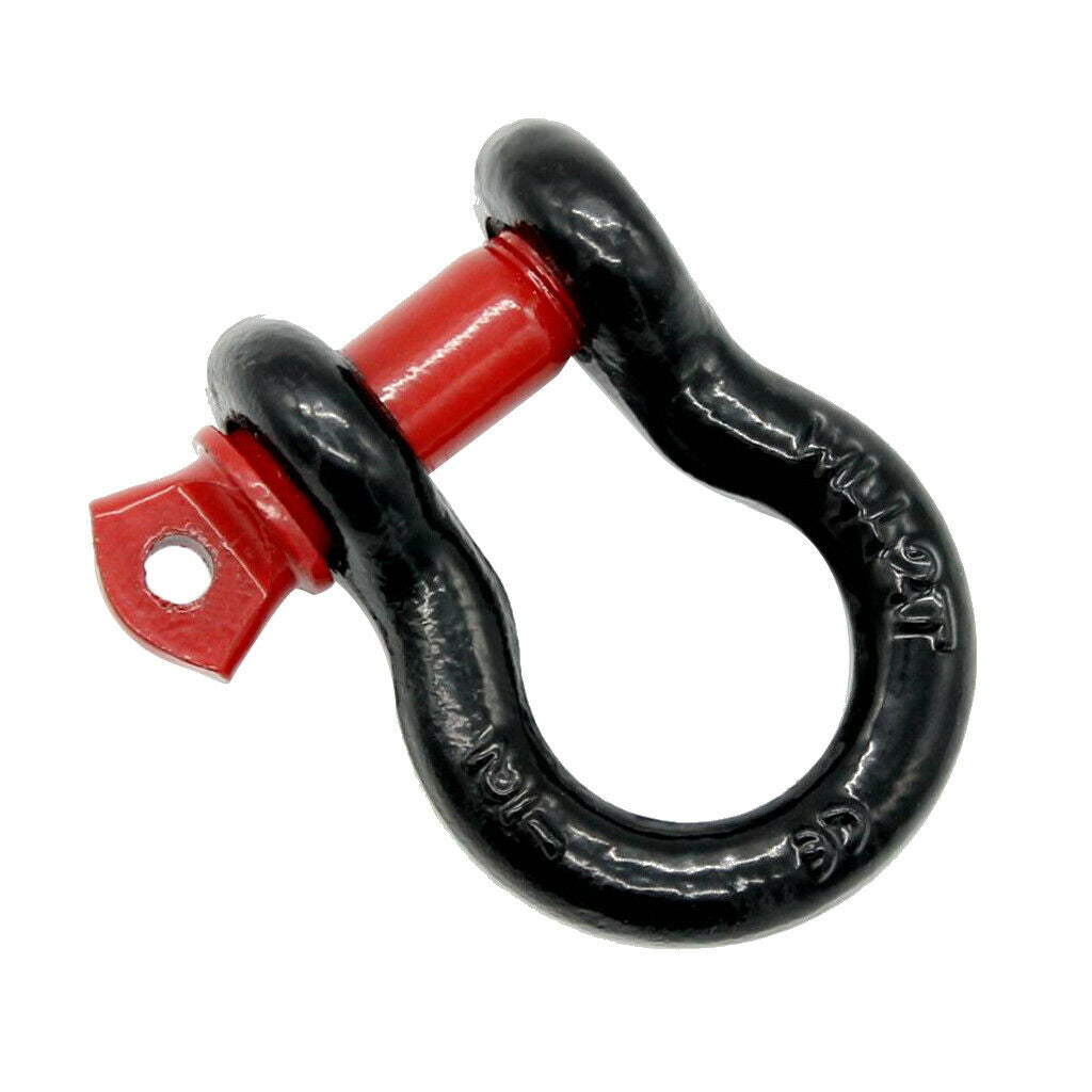 3/4" 2 Ton Univerial Car Tow Trailer Hook D-Rings Bow Shackle Red Black