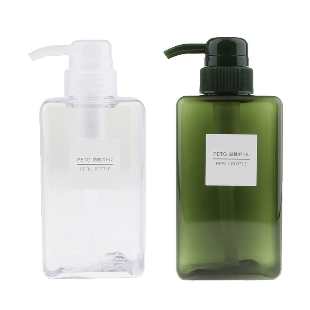 2pcs Foaming Soap Dispenser Hand Wash Soap Liquid Bottle 450ml Clear/Green