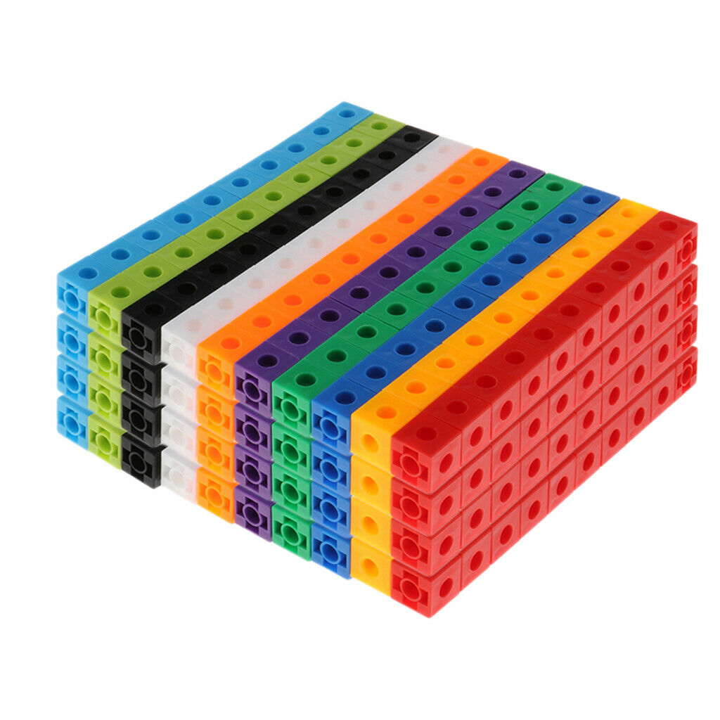 Lots 400 Educational Kids Baby Present Math Link Cube Teaching 10-Color