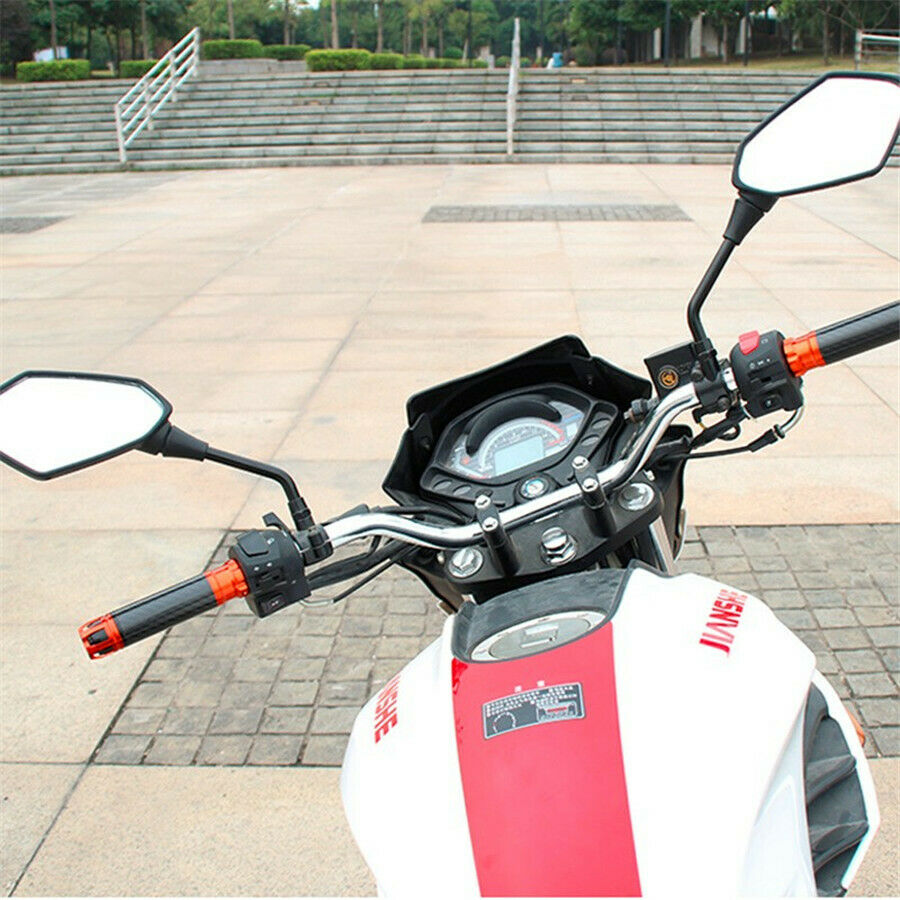 Pair Motorcycle Bike 360 rotated Rearview Dual Side Mirrors 10mm Black Universal