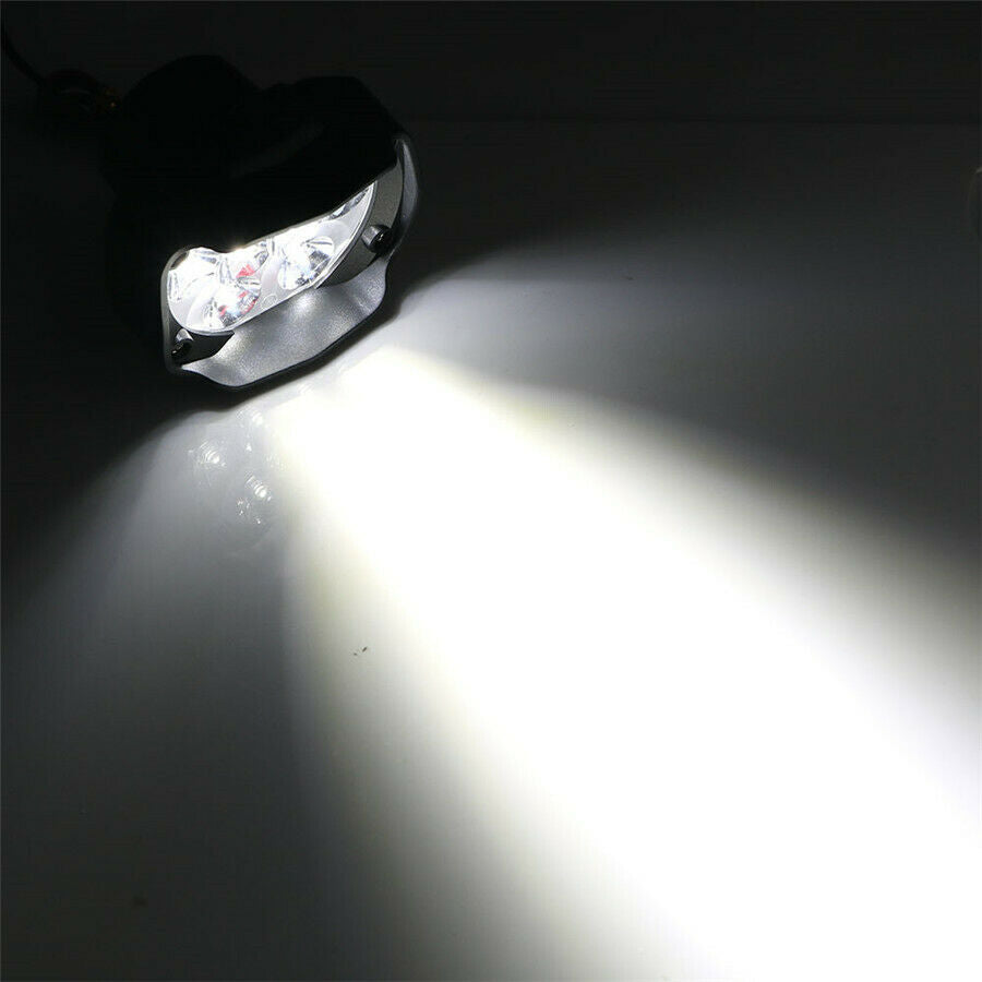 2x Motorcycle Headlight Spot Fog Lights Head Lamp 9 LED Front 15W 1500LM +Switch
