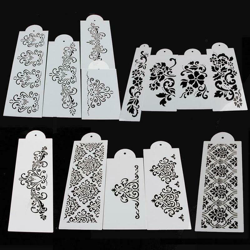 Lace Flower Cake Fondant Cookie Side Baking Stencil Wedding Decorating DIY Tools