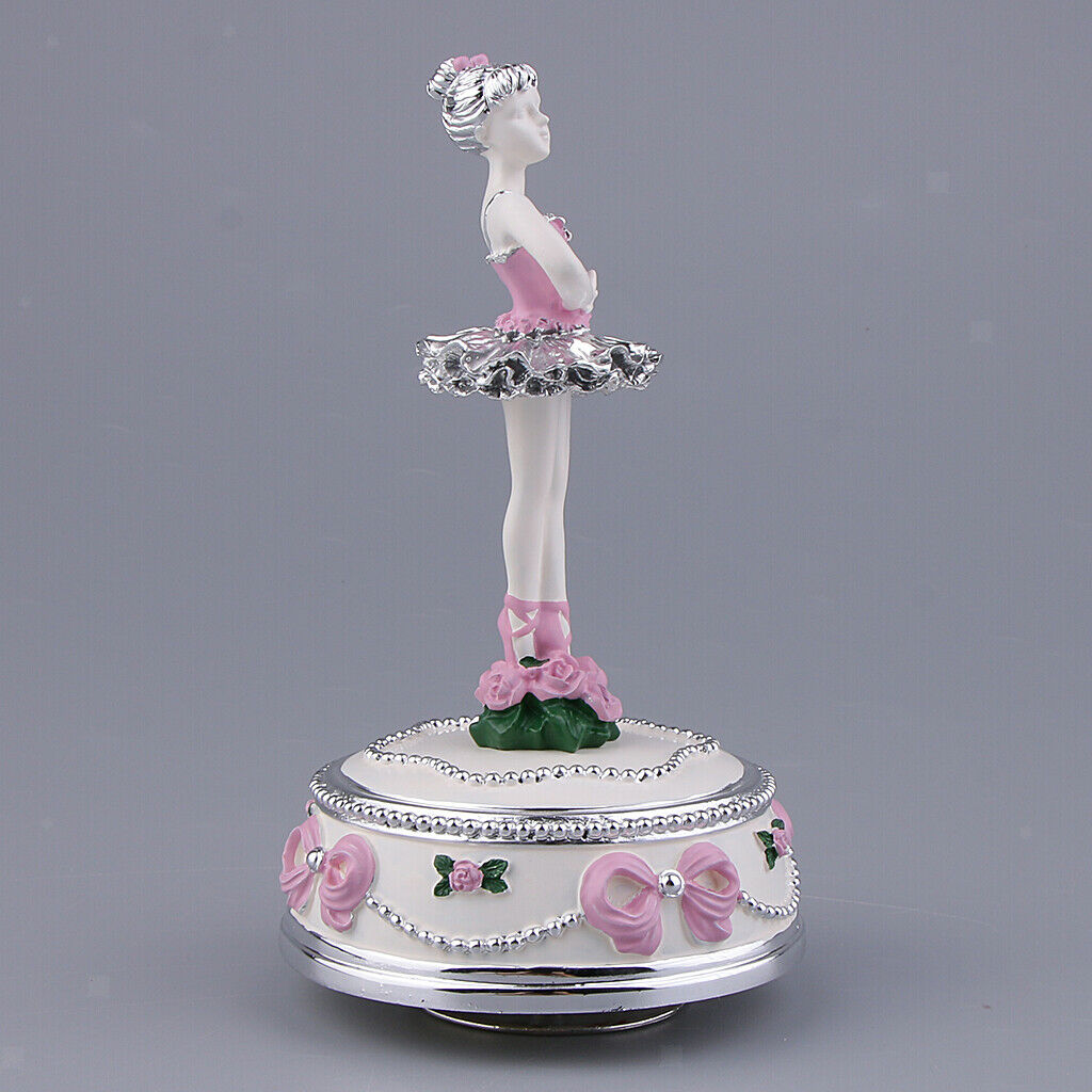 Rotating Ballerina Music Box Fashion for Home Office Desktop Ornaments Pink