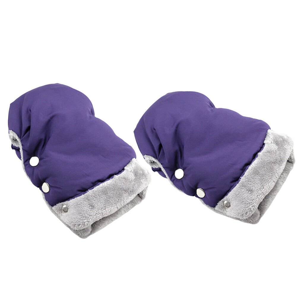 Lots 2 Baby Pushchair Gloves Warm Anti-Freeze Hand Gloves For Women Purple