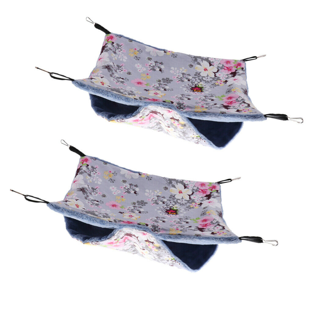 2 x Pet Hanging Bed Hammock Made of Cotton - Small Animal Sleep Hanging Cage Bed