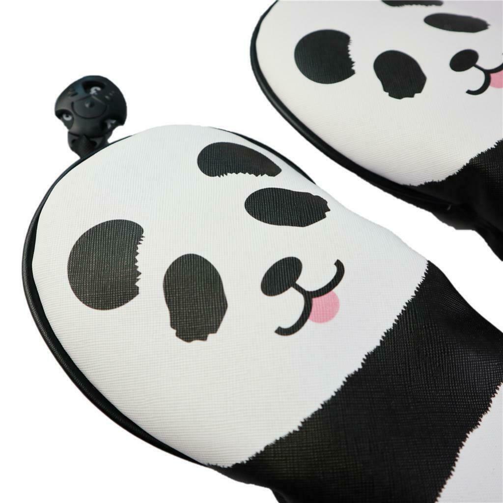 3 Premium Panda Golf Wood Driver Headcover Club Cover Guard Drivers Covers
