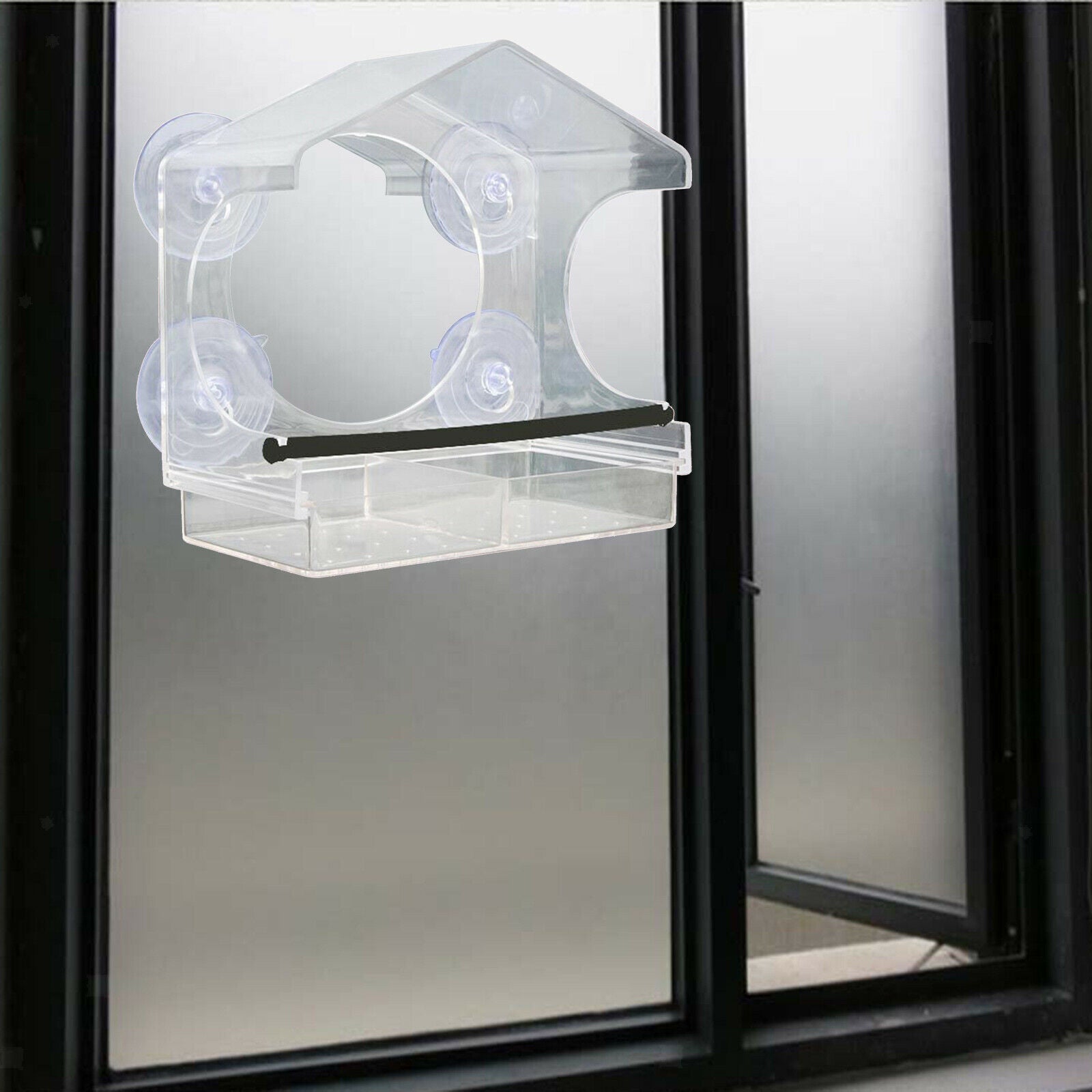 Clear Birdfeeder Bird Viewing Birdhouse Removable Sliding Tray for Pet Birds