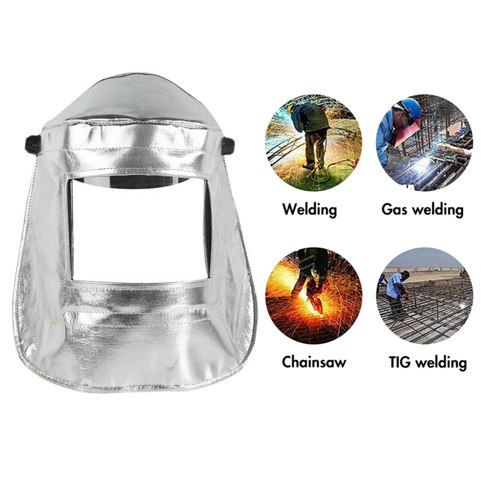 1pc Adjustable Full Face Aluminum Foil Welding Helmet Chainsaw Safety Helmet