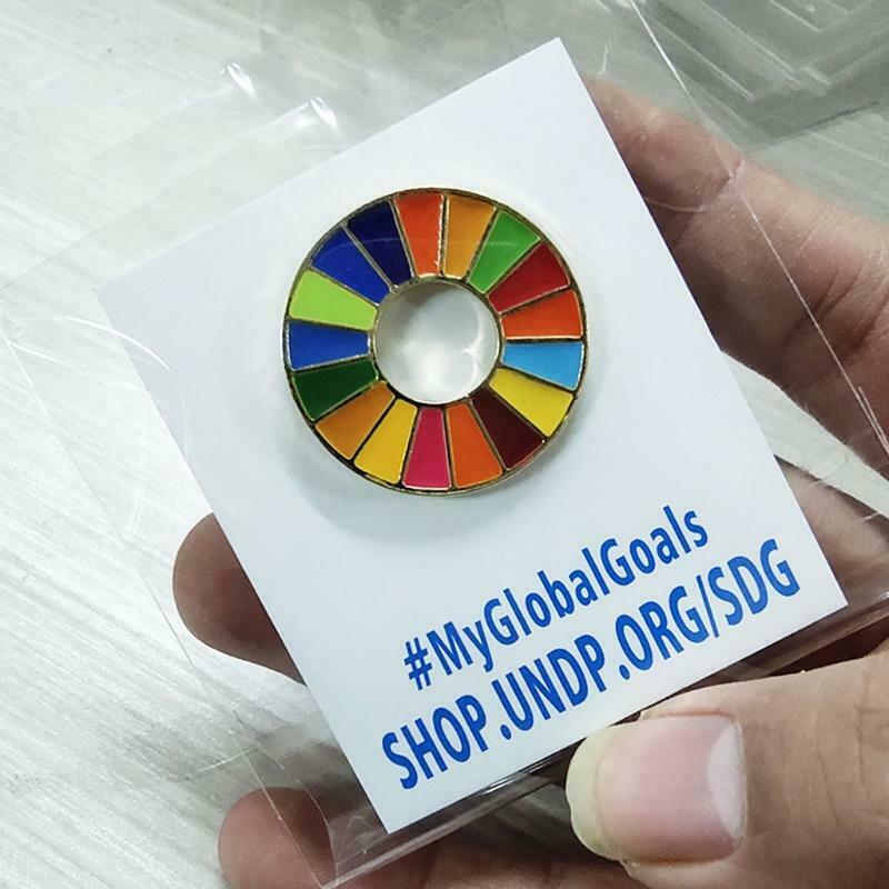 The Sustainable Development Goals Brooch United Nations SDGs Rainbow Pin Badge
