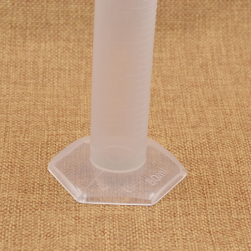 50ml Plastic Measuring Cylinder Graduated Chemistry Lab Test Liquid Tube 1pc