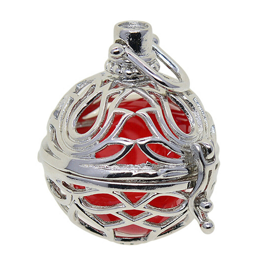 Water Lily Flower Beads Cage Pendant Locket Charm for DIY Necklace Pendant