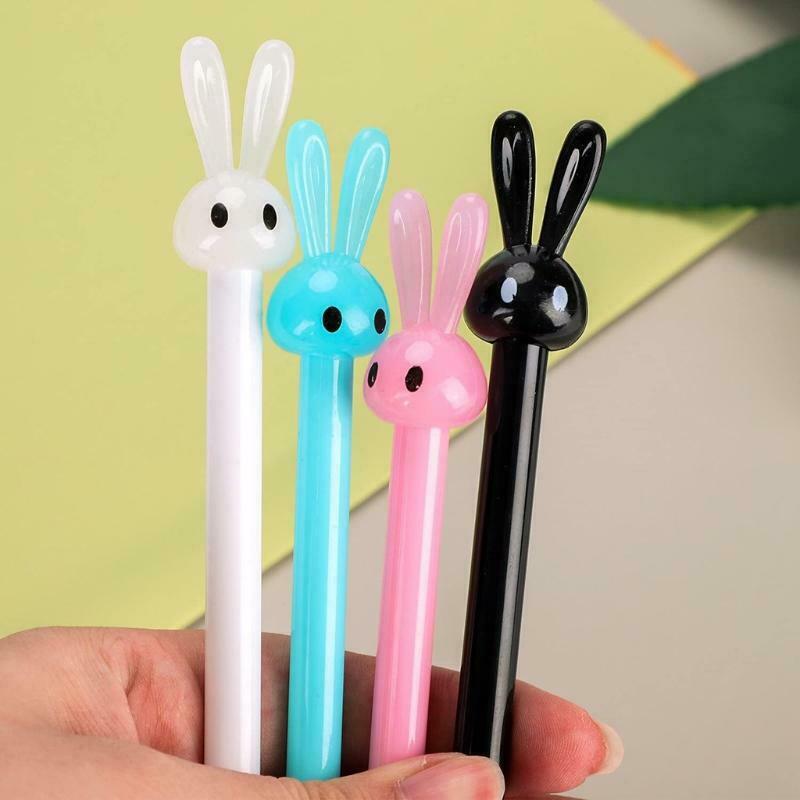 8 Pcs Lovelty Rabbit Black Gel Pen Cute Refillable Gel Pen Set 0.5mm Needle Nib