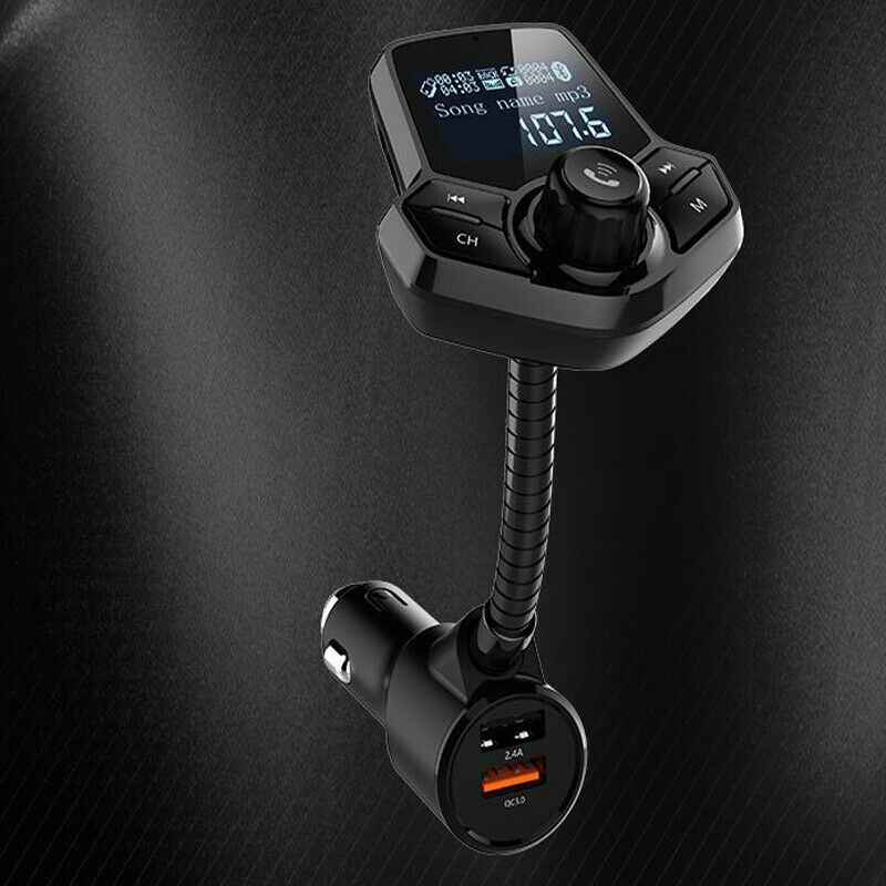 Bluetooth FM Transmitter LCD Display Car Charger Adapter Wireless QC3.0 &5V/2.4A