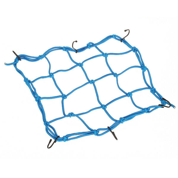 Blue Bungee Motorcycle Helmet Cargo Net 6 Hooks Luggage Package Cargo Net Load