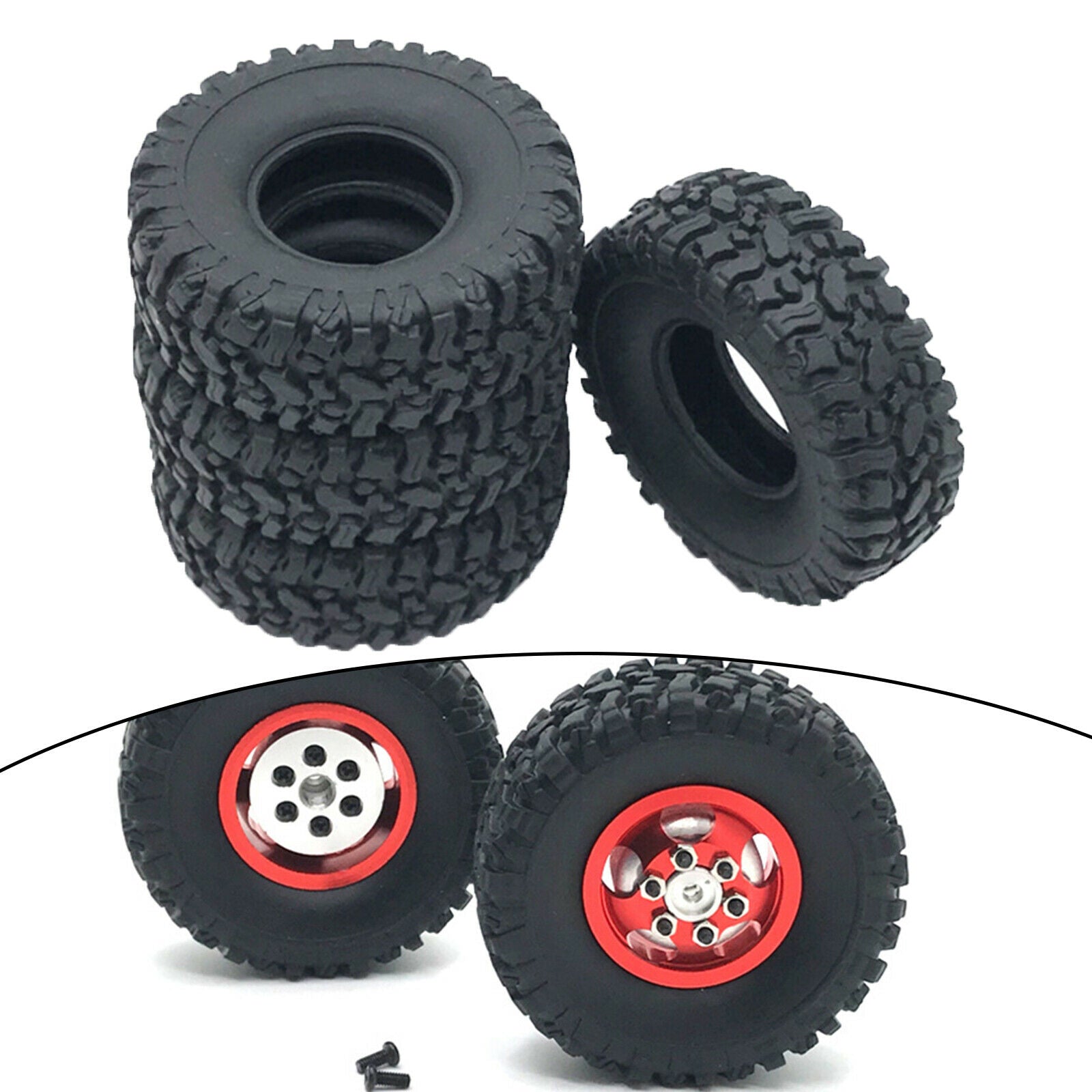 4-pack 66mm Tires Replaces for WPL B-1 B-14 B-24 B24 1:16 RC Car Spare Parts