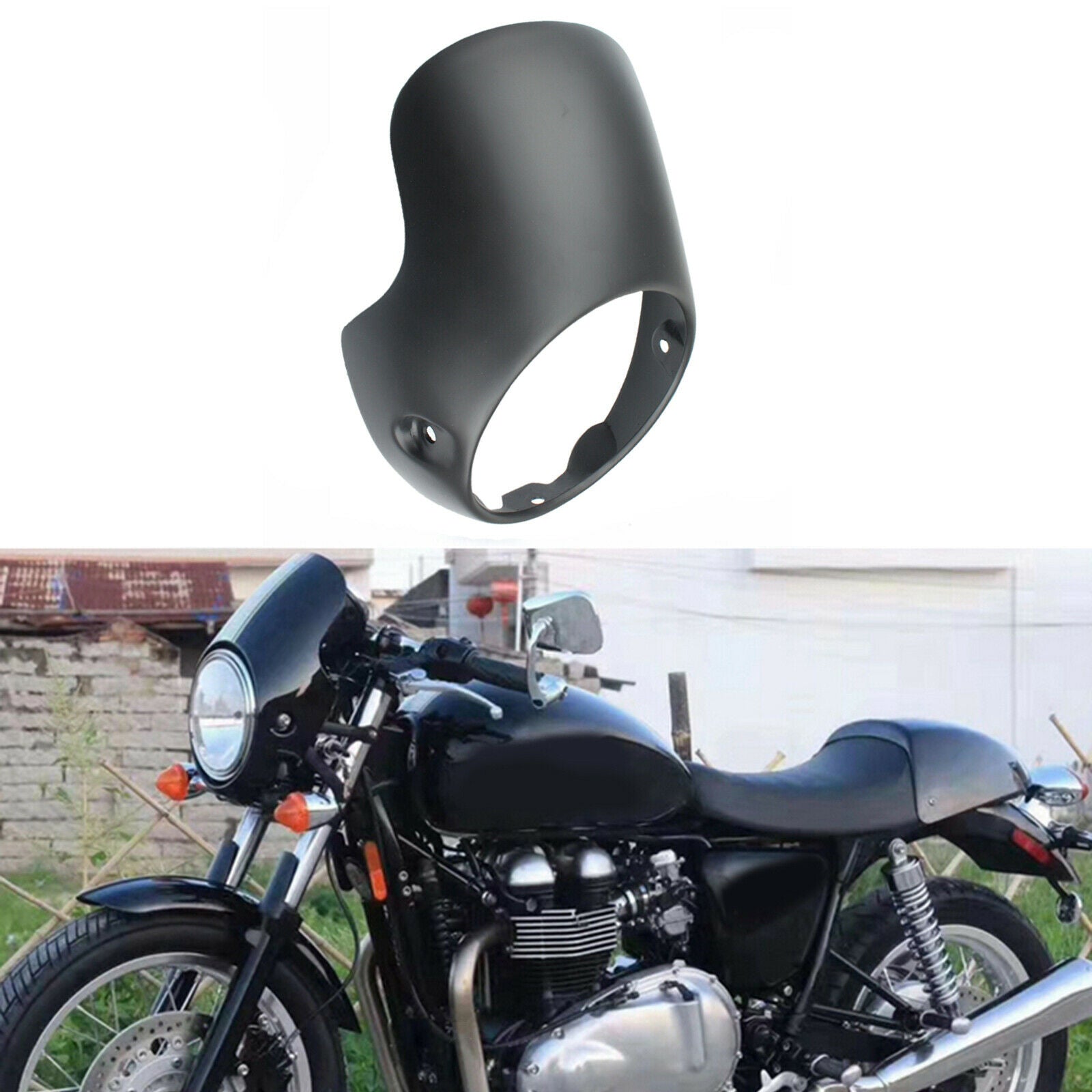 Motorcycle Retro Cafe Racer Style 7" Headlight Fairing Windshield Protector