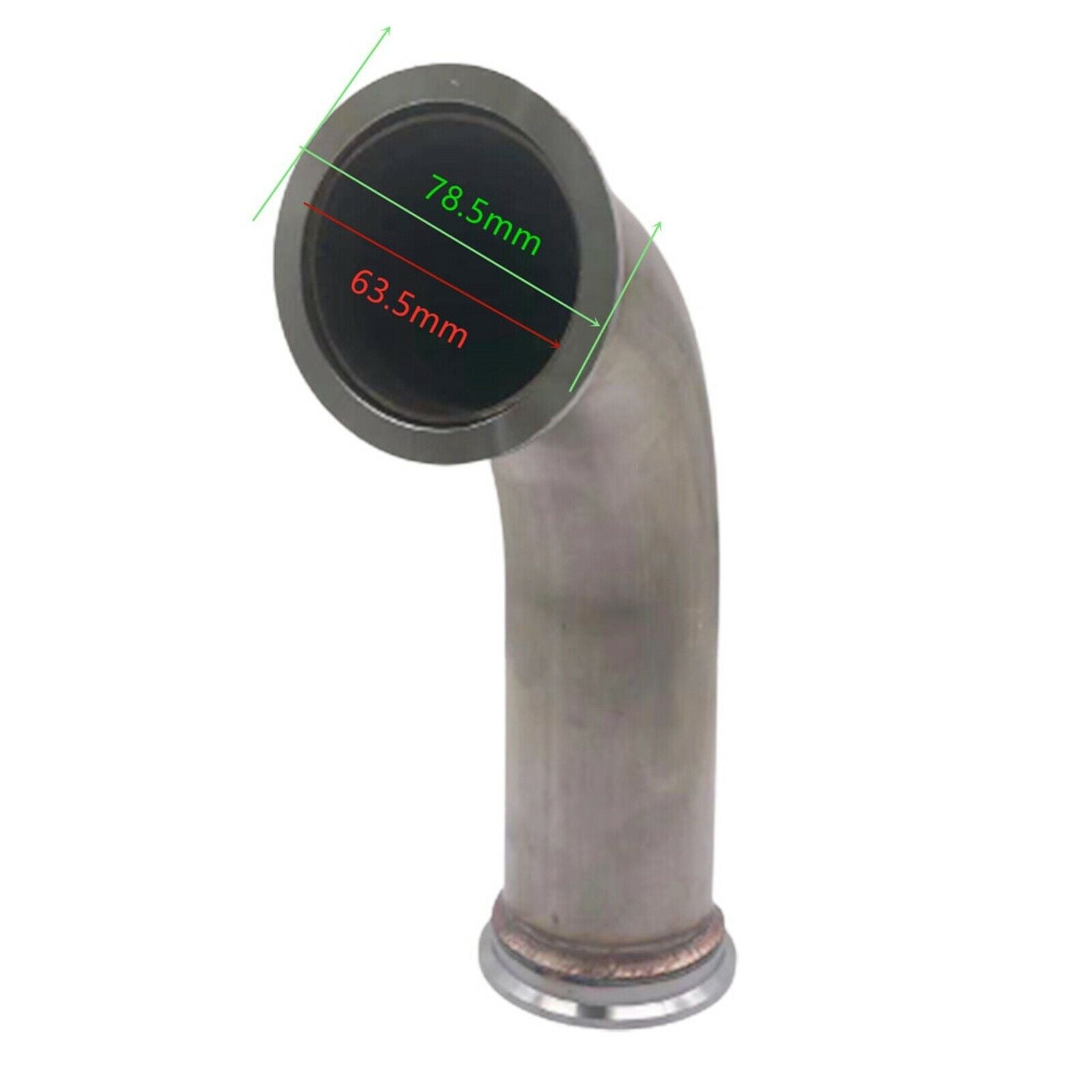 90 Degree T304 Steel Elbow Adapter Downpipe for 2.5"ID 3.2"OD V-band Flange
