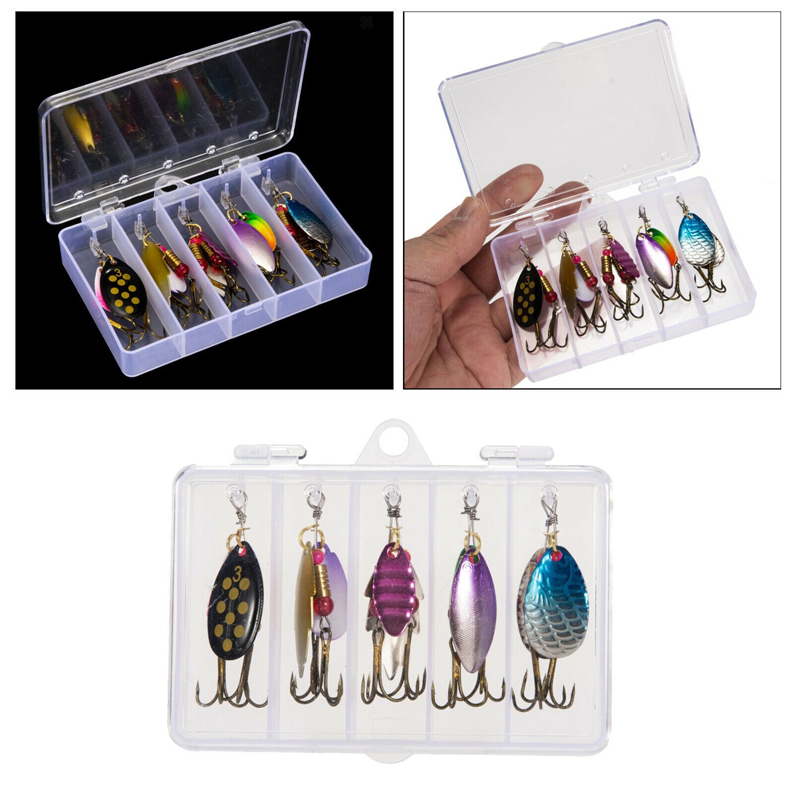 1 Box Saltwater Sea Fishing Spoon Lures Spinner Tackle Bait Hook Wobbler