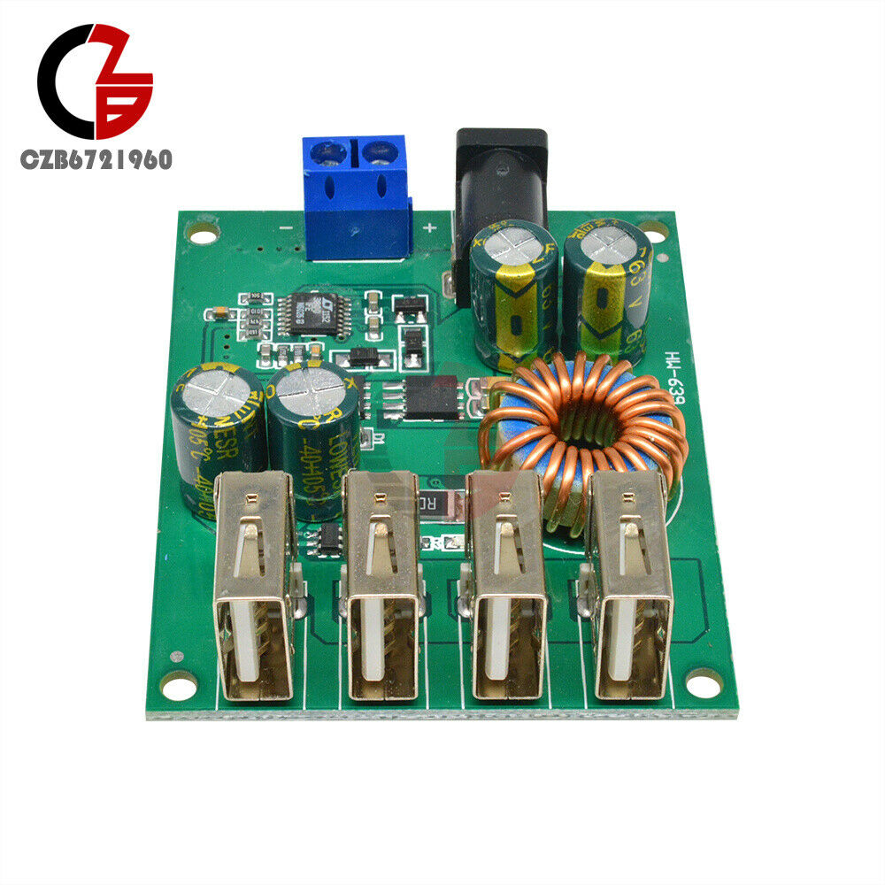 4USB DC-DC 7-60V To 5V 5A Output Buck Converter Step Down Car Power Supply