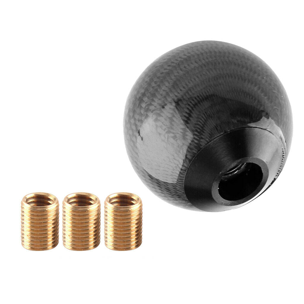 Universal Carbon Fiber Shift Knob Round Ball Gear Shift Shifter Knob Head Manual